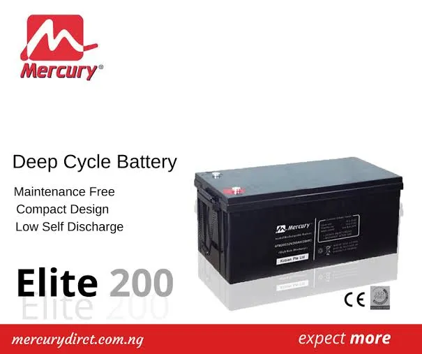 Mercury Elite 200AH 12V Deep Cycle Battery, photo 1